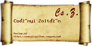 Csányi Zoltán névjegykártya